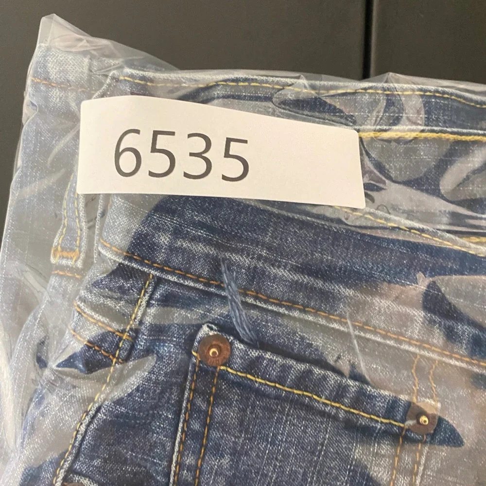 Lucky Brand Rivington Bootcut Jeans Mens 34 Short‎ Blue Medium Wash Distressed